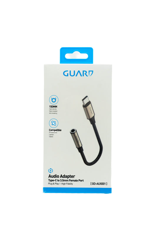 GUARD GD-AUX001 Audio Adapter – Type-C auf 3.5mm Klinkenbuchse, High Fidelity Sound