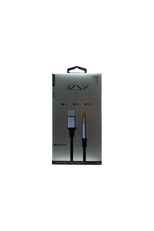 AZAK AD-01 Audio Kabel USB-C auf AUX – Premium Audiokabel mit Nylon-Ummantelung