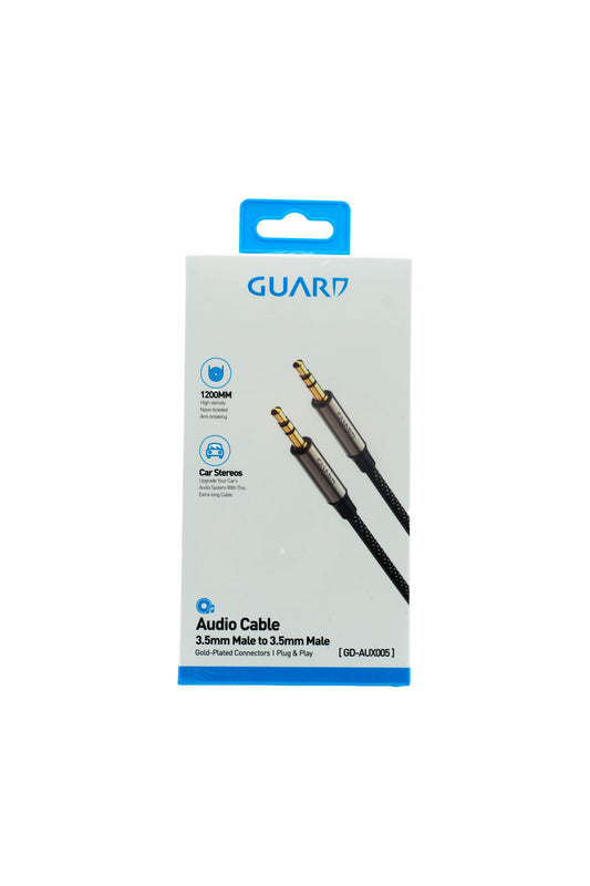 GUARD Audio Cable 3.5mm auf 3.5mm – Premium AUX Kabel für Auto & Lautsprecher