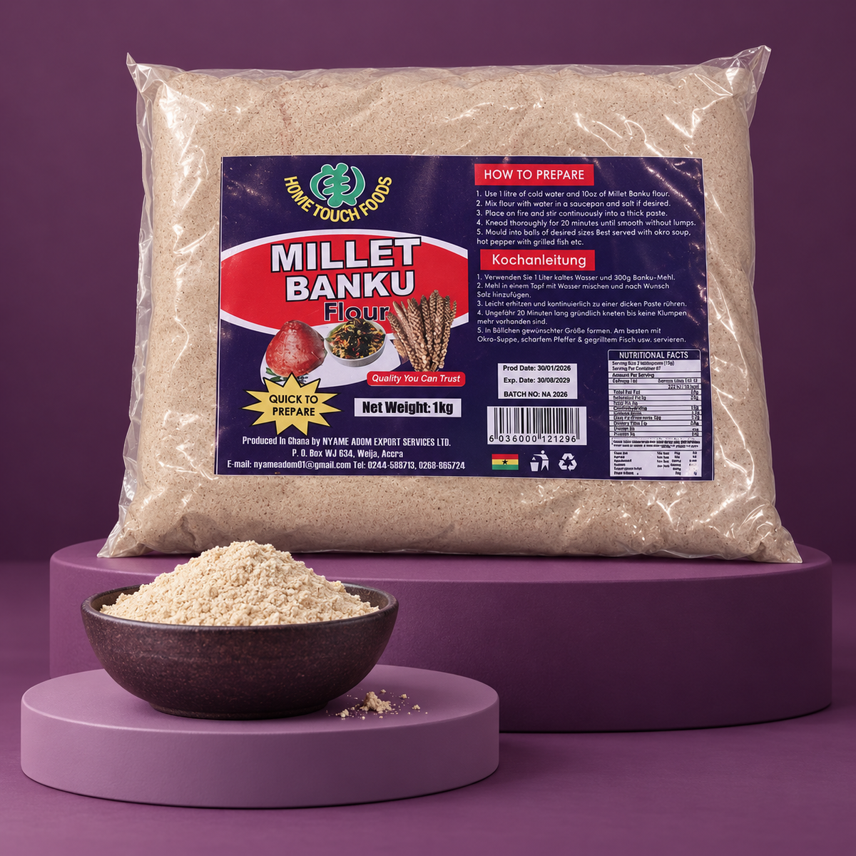 Home Touch Foods Millet Banku Flour 1 kg