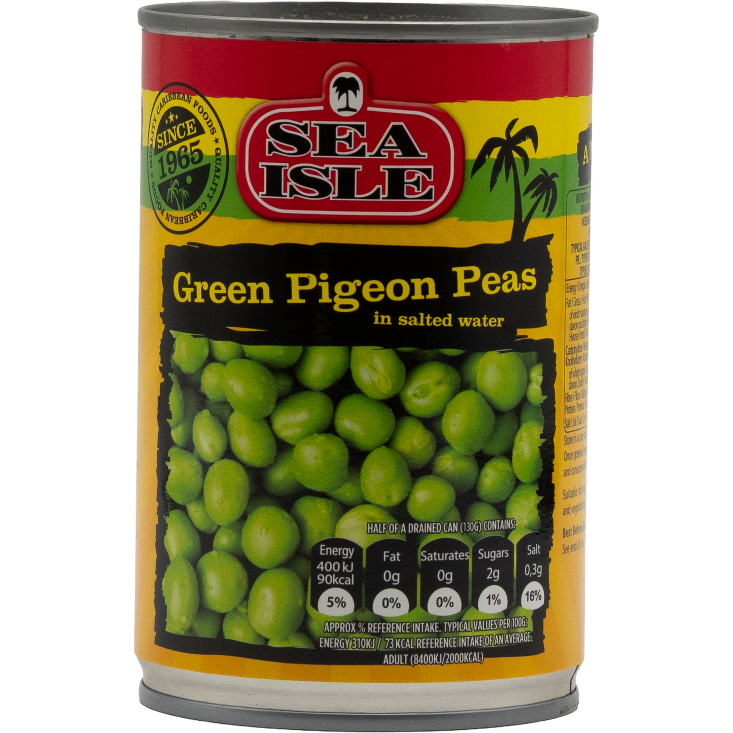 Sea Isle Green Pigeon Peas – Grüne Erbsen in Salzwasser (400 g)
