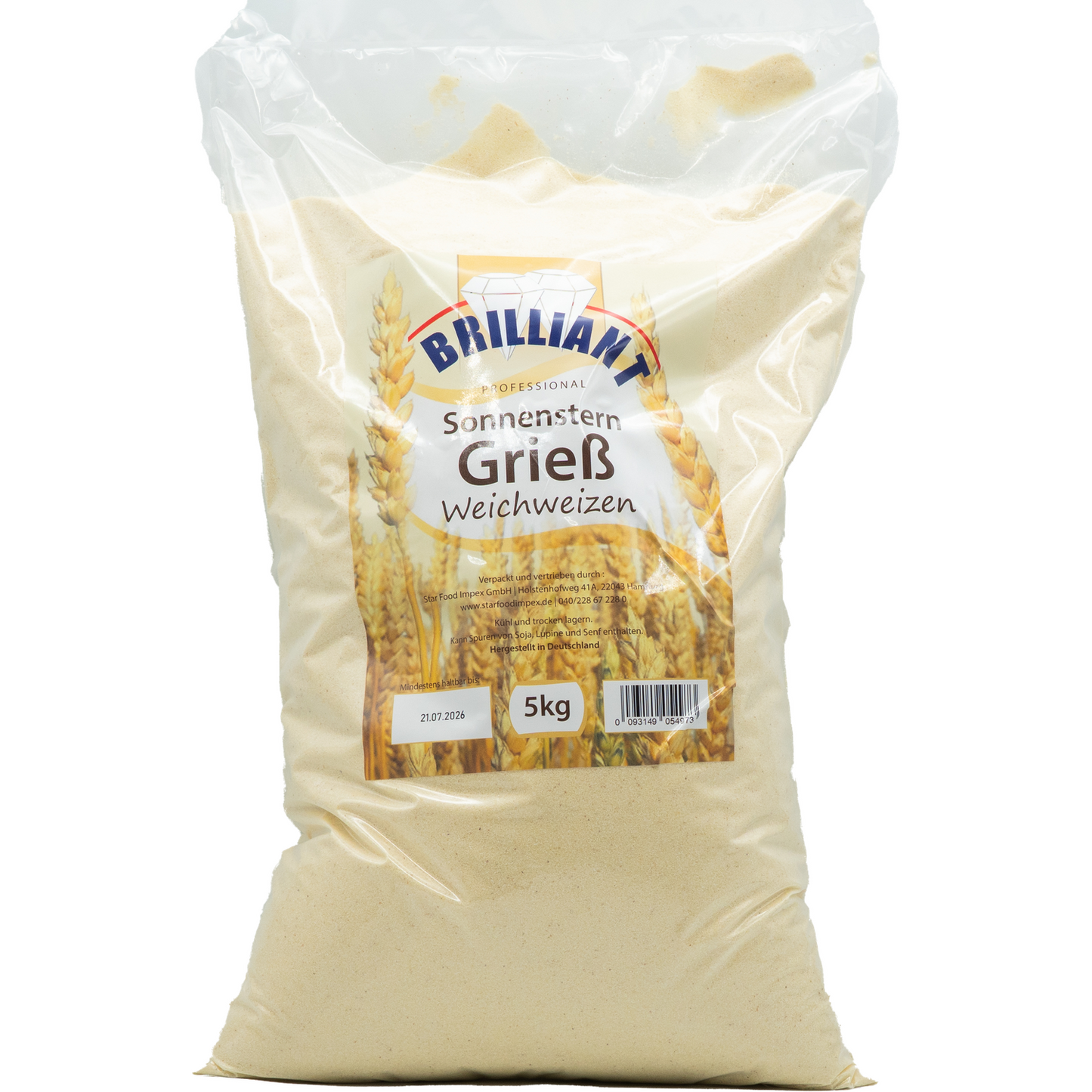 Brillant Sonnenstern Semolina – Soft Wheat (5 kg)