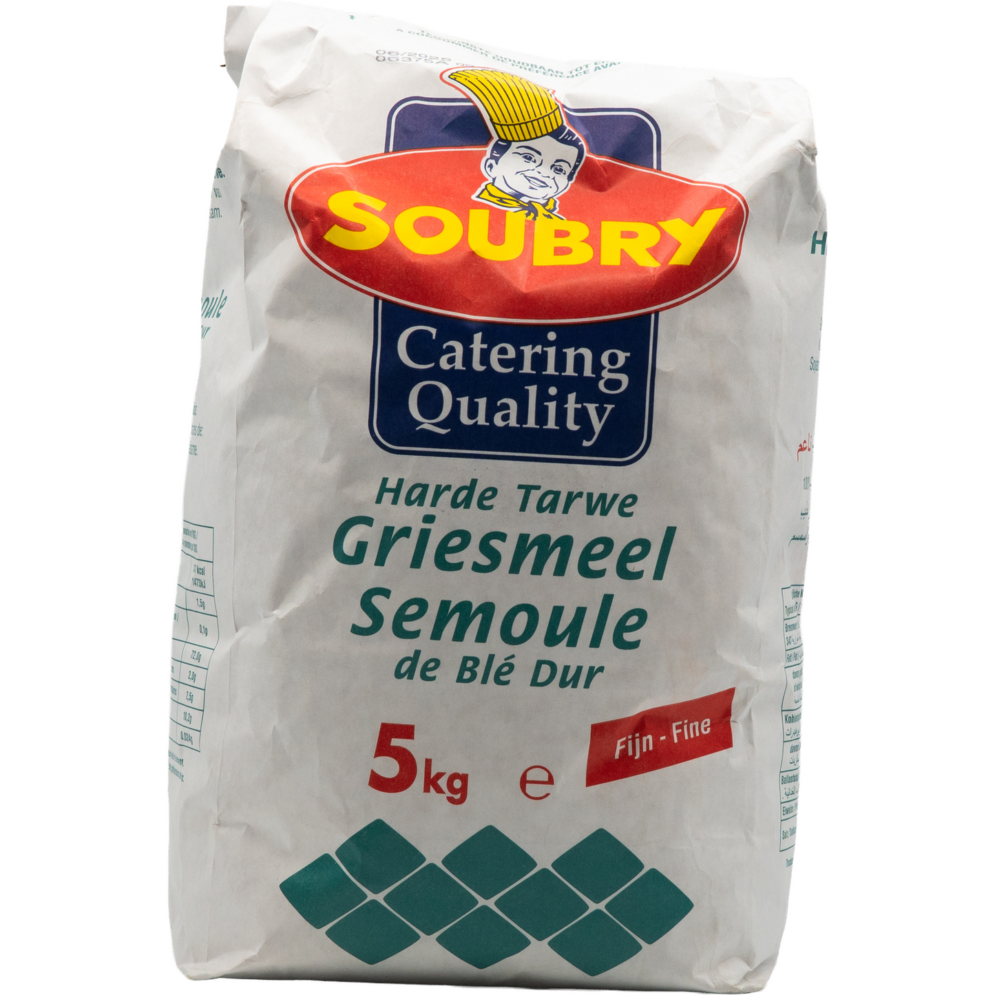 Soubry Griesmeel / Semoule de Blé Dur – Finely ground durum wheat semolina (5 kg)