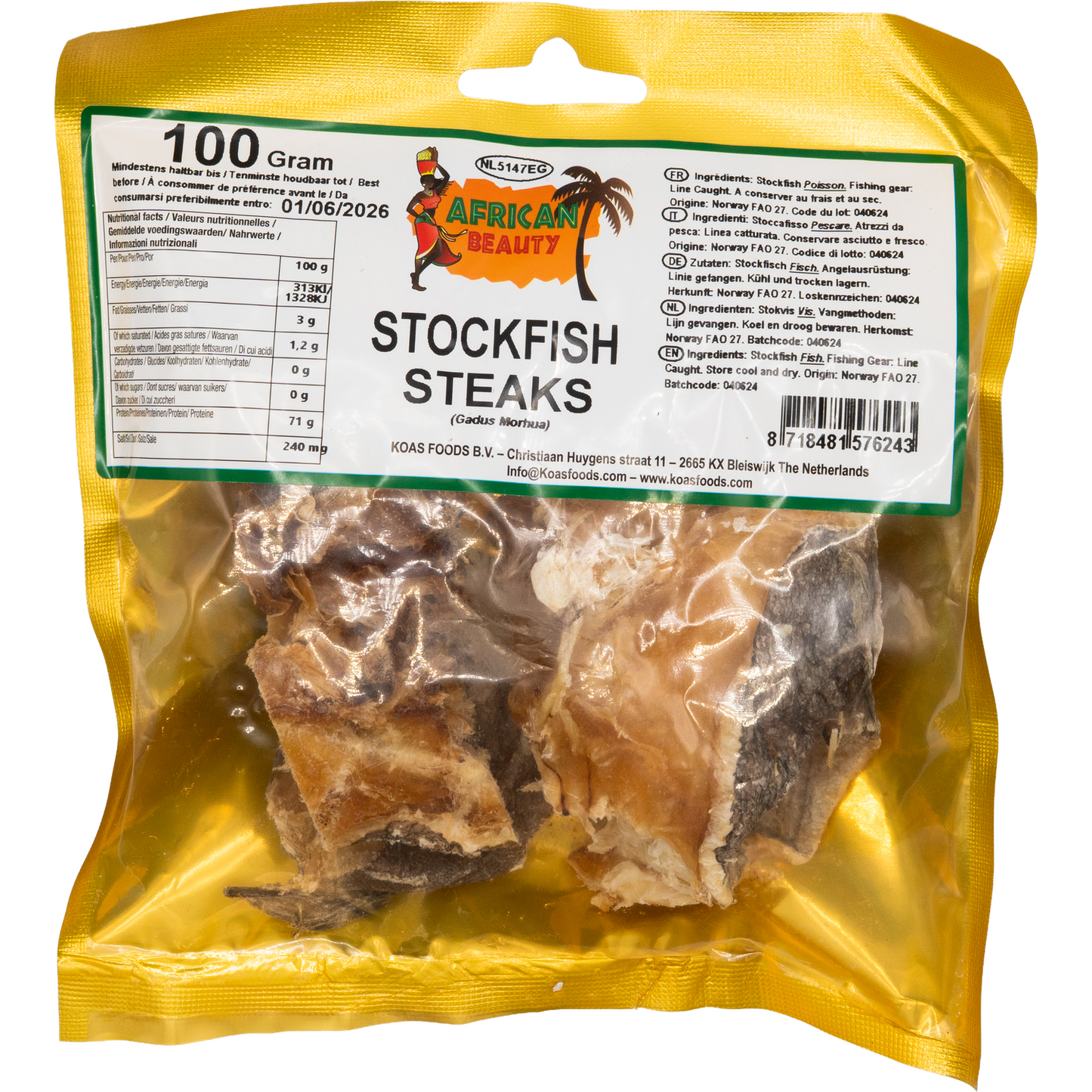 African Beauty Stockfish Steaks – 100 g