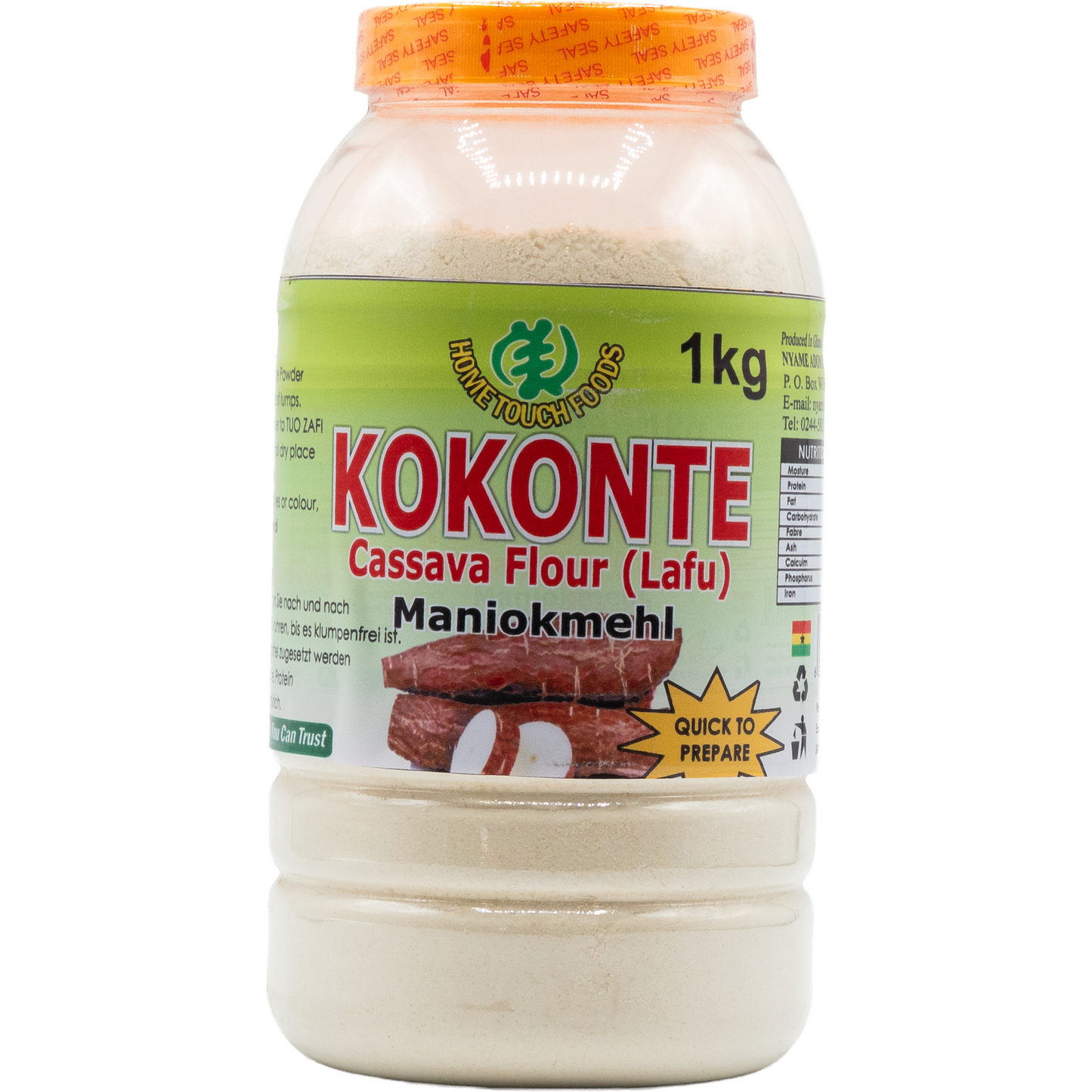 Kokonte Cassava Flour (Lafu) – Home Touch Foods, 1kg