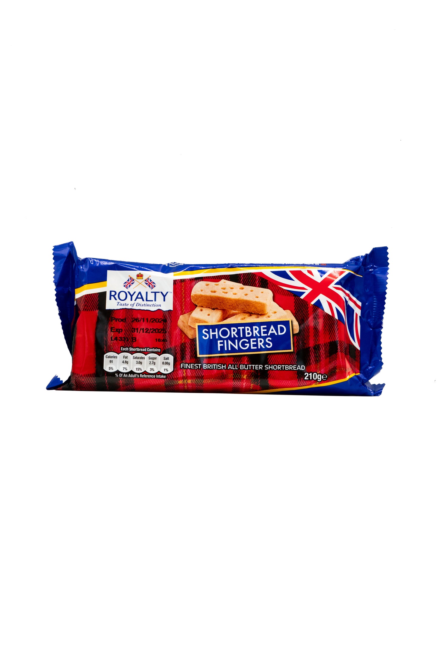 Royalty Shortbread Fingers – Original British Butter Biscuits (210 g)
