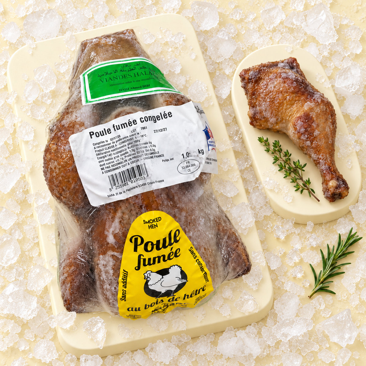 Poule Fumée – geräuchertes Huhn Halal 1 kg