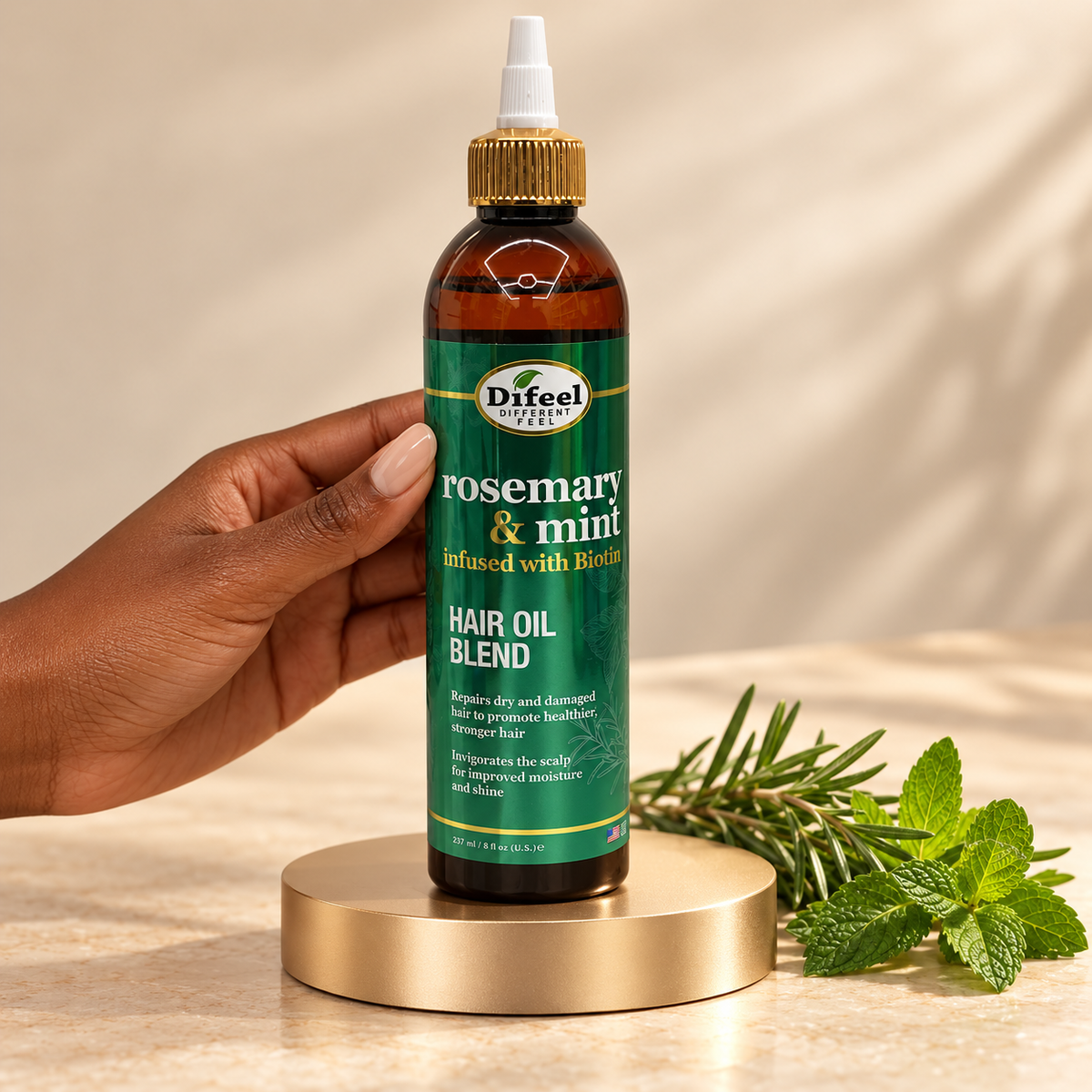 Difeel Rosemary & Mint Haaröl mit Biotin 237 ml