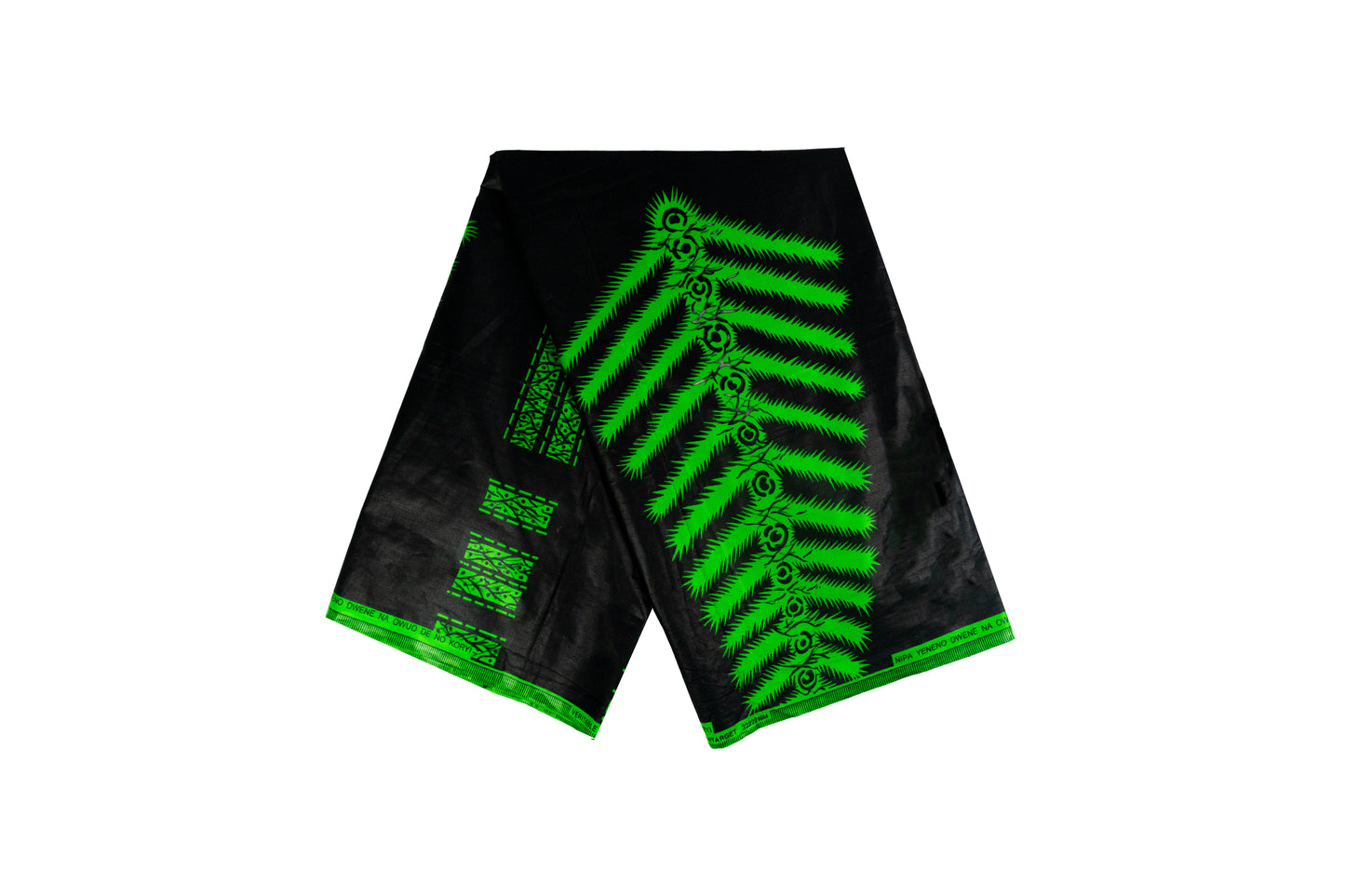 Afrikanischer Stoff Schwarz-Grün – Original African Wax Print aus 100 % Baumwolle