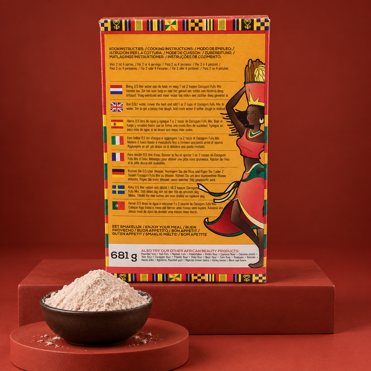African Beauty Instant Cocoyam Fufu – 680g