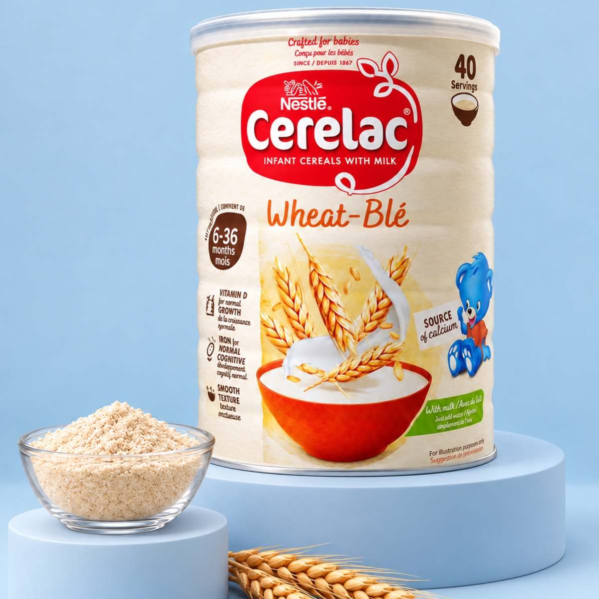 Nestlé Cerelac Wheat (Blé) – Baby food with milk from 6 months