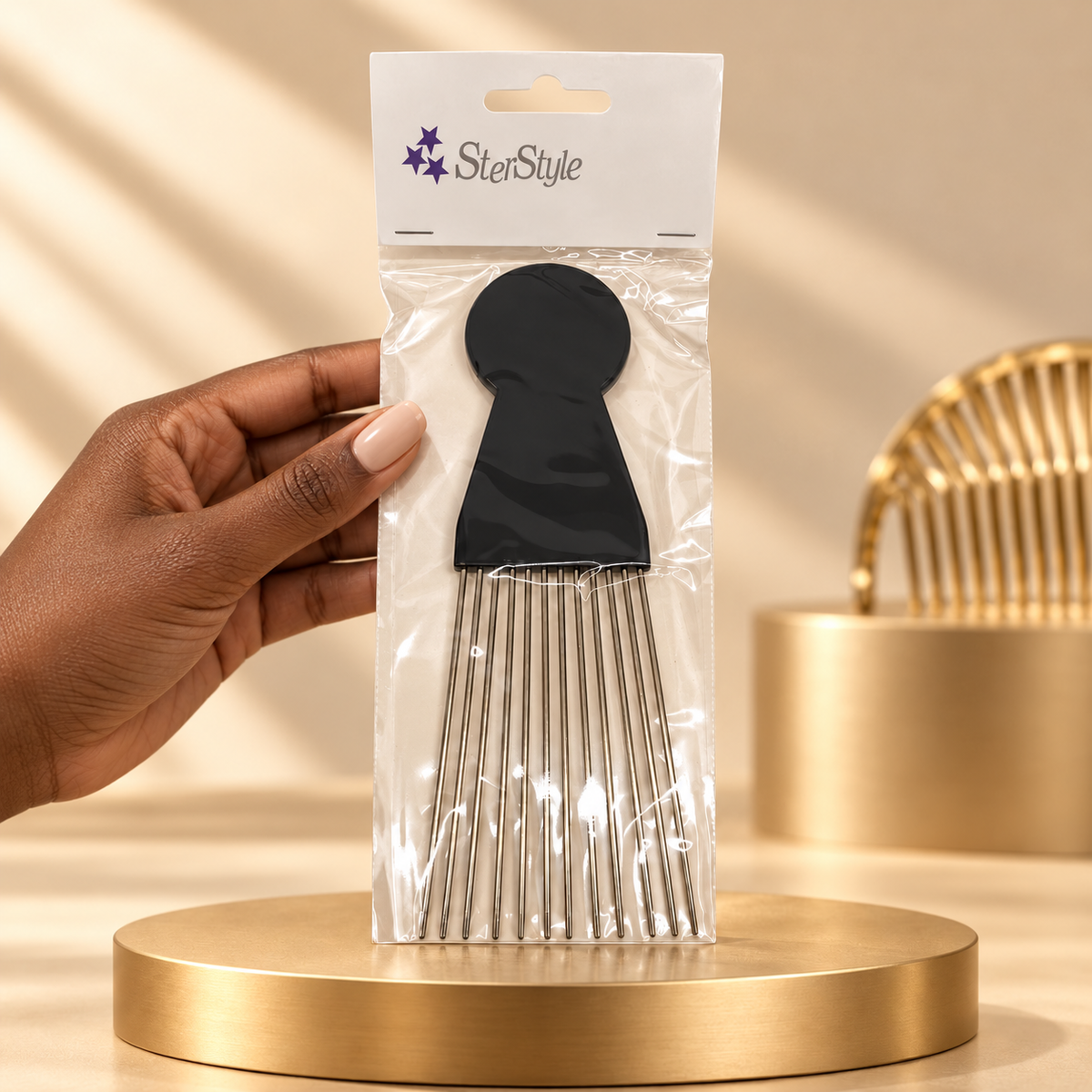 SterStyle Afro-Kamm mit Metallzinken