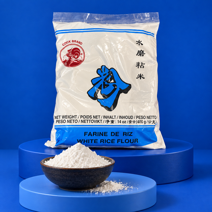 Cock Brand White Rice Flour – 400g Bag