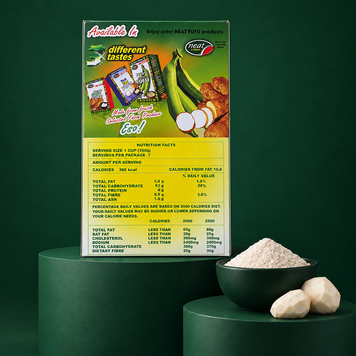 Neat Foods -  Yam Fufu, Cocoyam  & Plantain Fufu 700 g