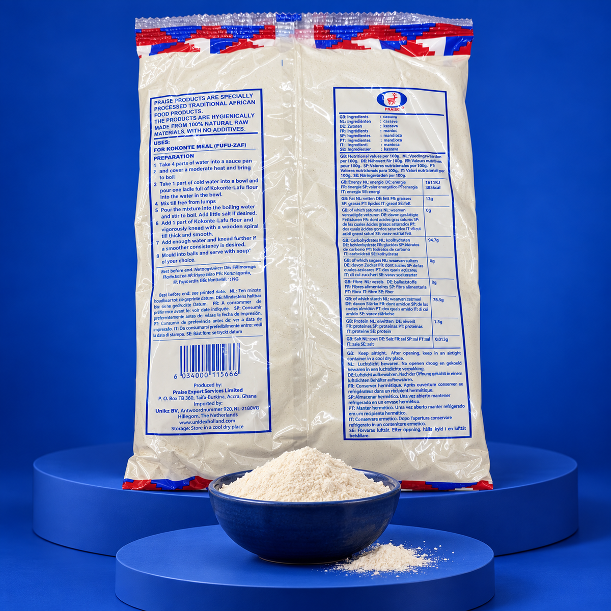 Kokonte – Lafu Cassava Flour (1kg) – Praise Brand
