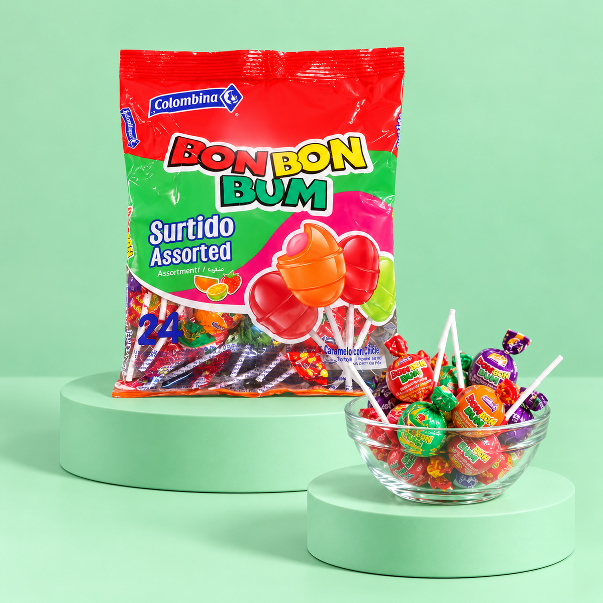 Bon Bon Bum Lollipops – Surtido Assorted (408g bag)