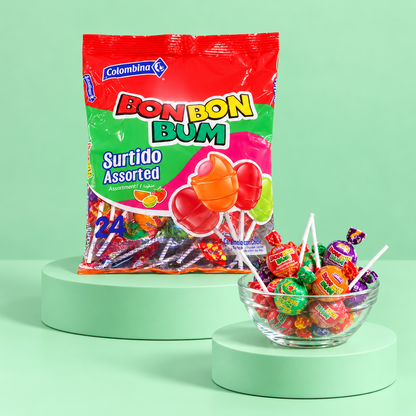 Bon Bon Bum Lollipops – Surtido Assorted (408g bag)
