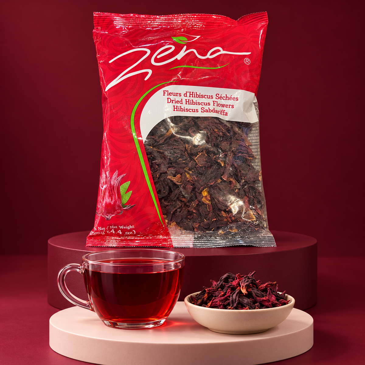 Zena dried hibiscus flowers 125g – Hibiscus Sabdariffa