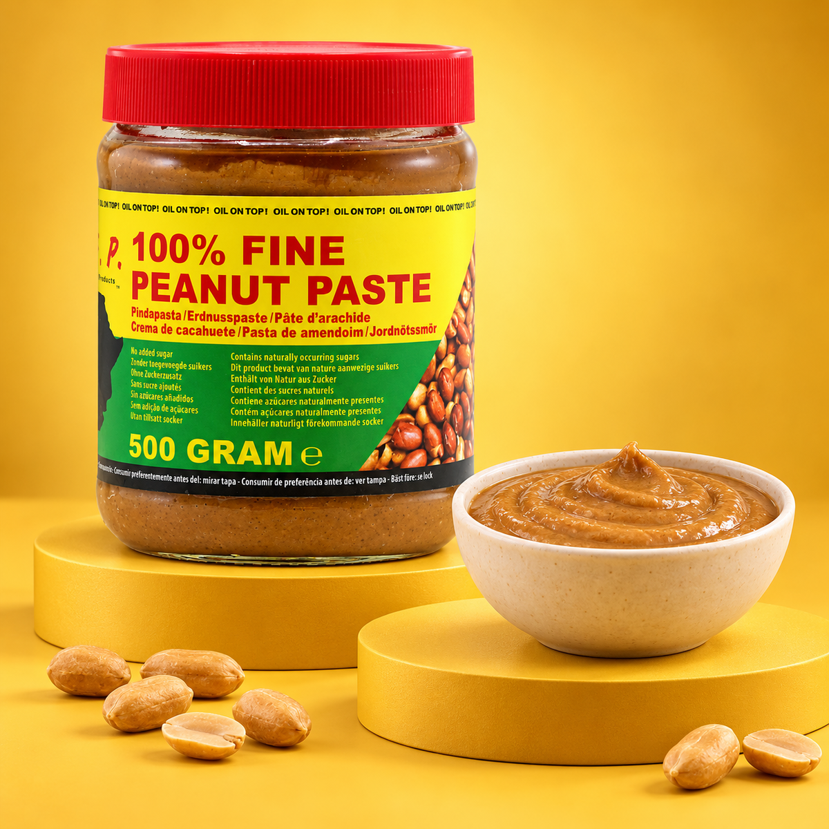 Erdnusspaste Fein – 100 % Erdnüsse – 500 g