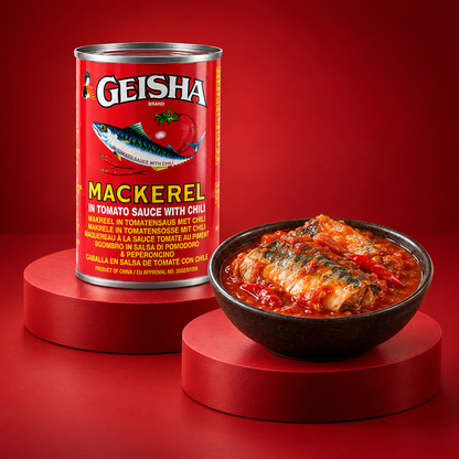 Geisha Makrele in Tomatensauce