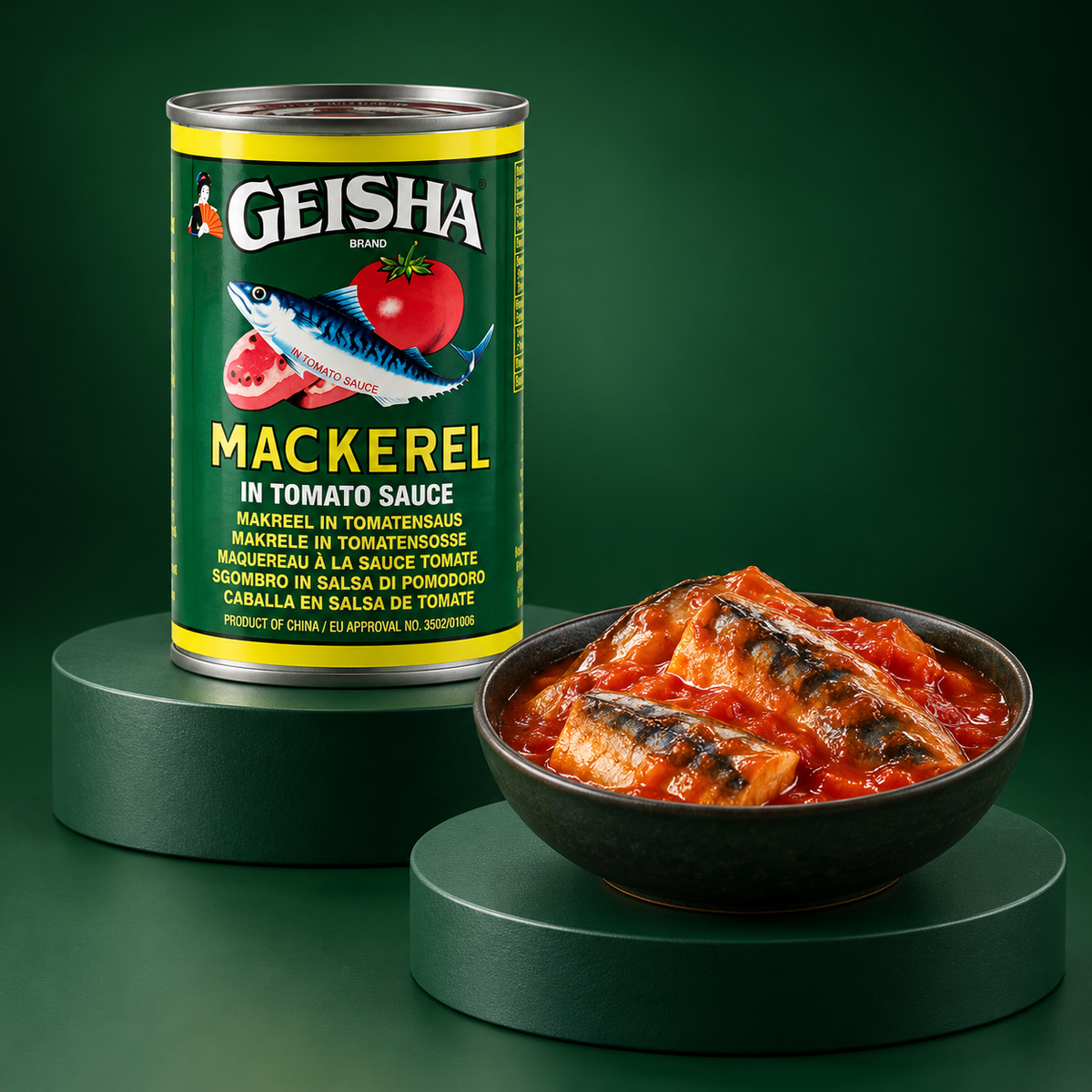 Geisha Makrele in Tomatensauce –