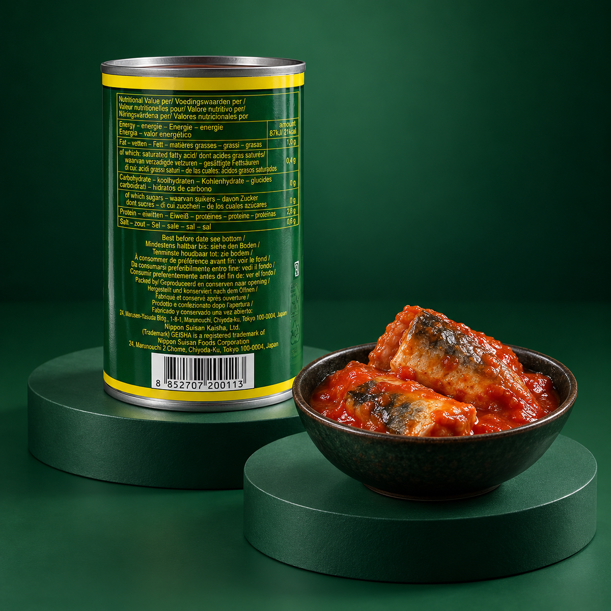 Geisha Makrele in Tomatensauce –