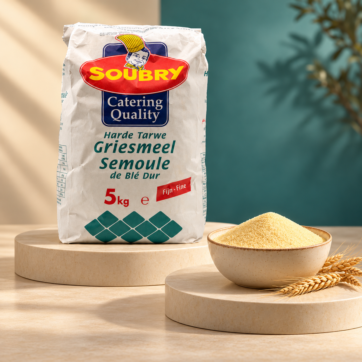 Soubry Griesmeel / Semoule de Blé Dur – Finely ground durum wheat semolina (5 kg)