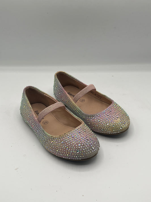 Glitzer Ballerinas Größe 26 – festliche Mädchenschuhe mit Strass und Riemchen