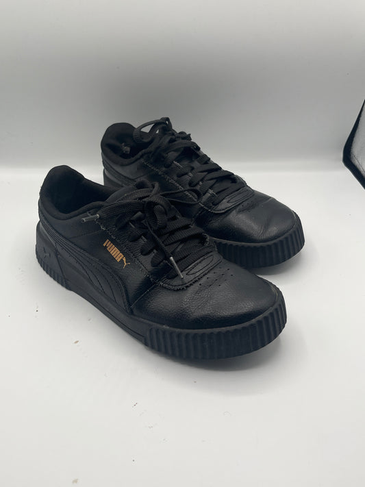 Puma Sneaker Größe 39 – schwarze Freizeitschuhe mit goldenem Logo