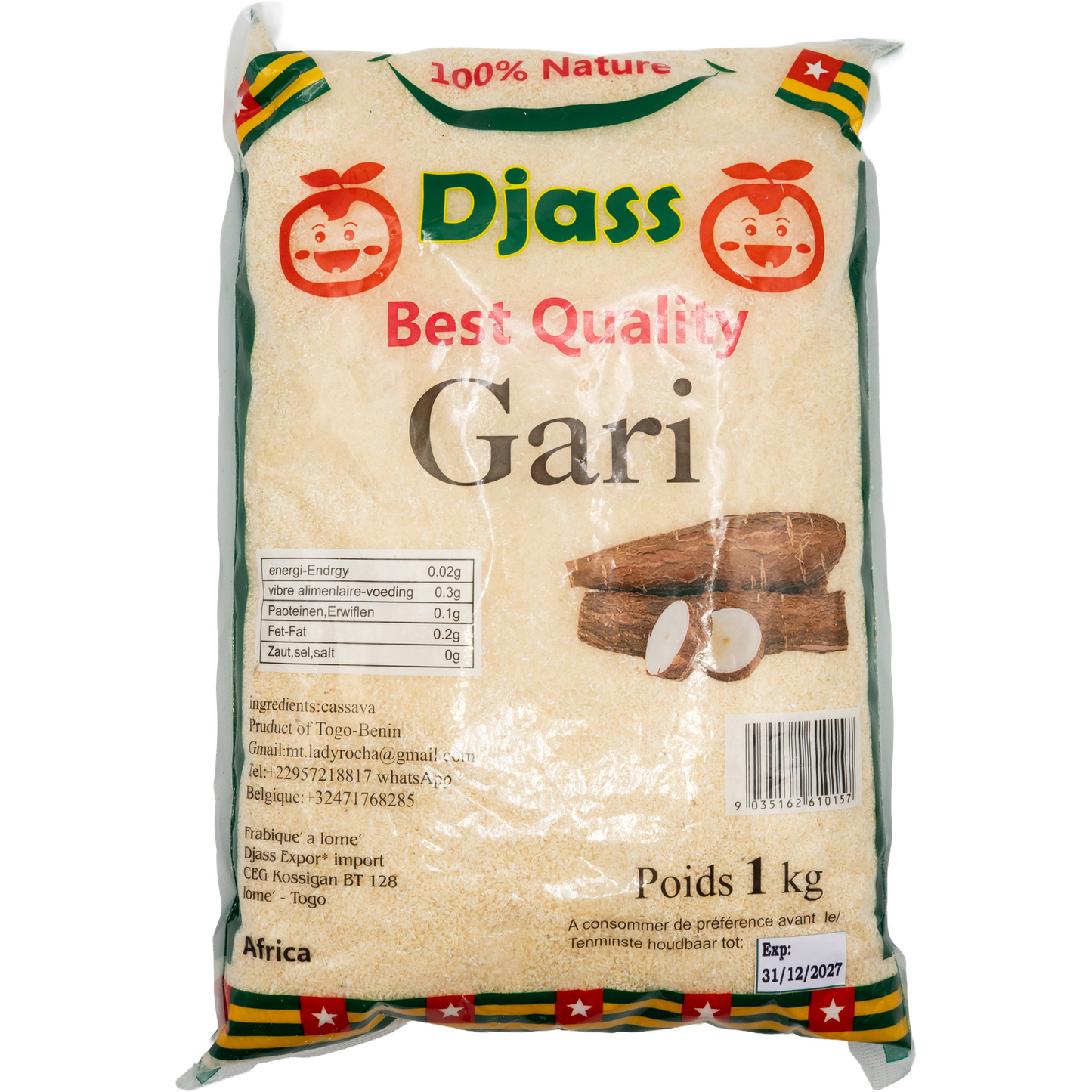 Djass Gari – 100% natural cassava flour from West Africa (1kg)