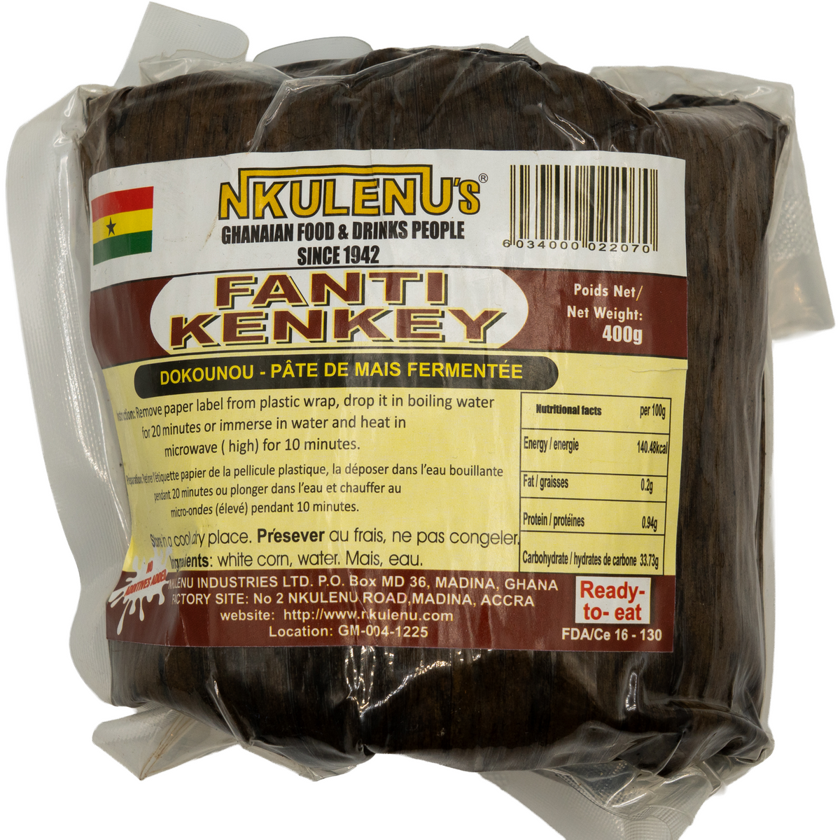 NKULENU'S Fanti Kenkey – fermented corn dough (Dokounou) – Famame Shop
