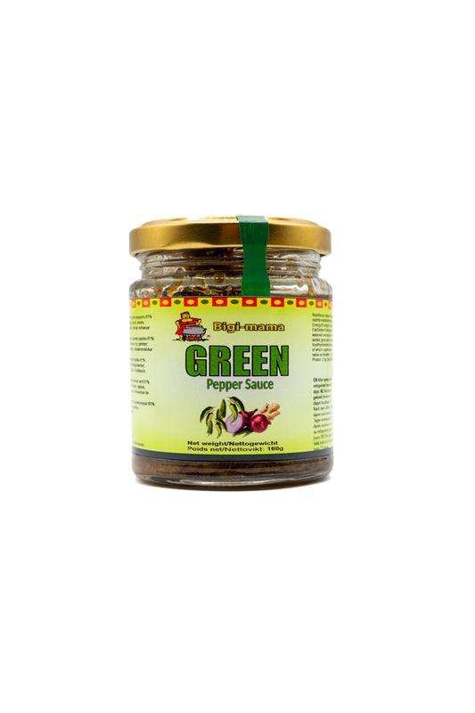 Bigi-mama Green Pepper Sauce – Scharfe Grüne Chilisauce aus Ghana (160g)