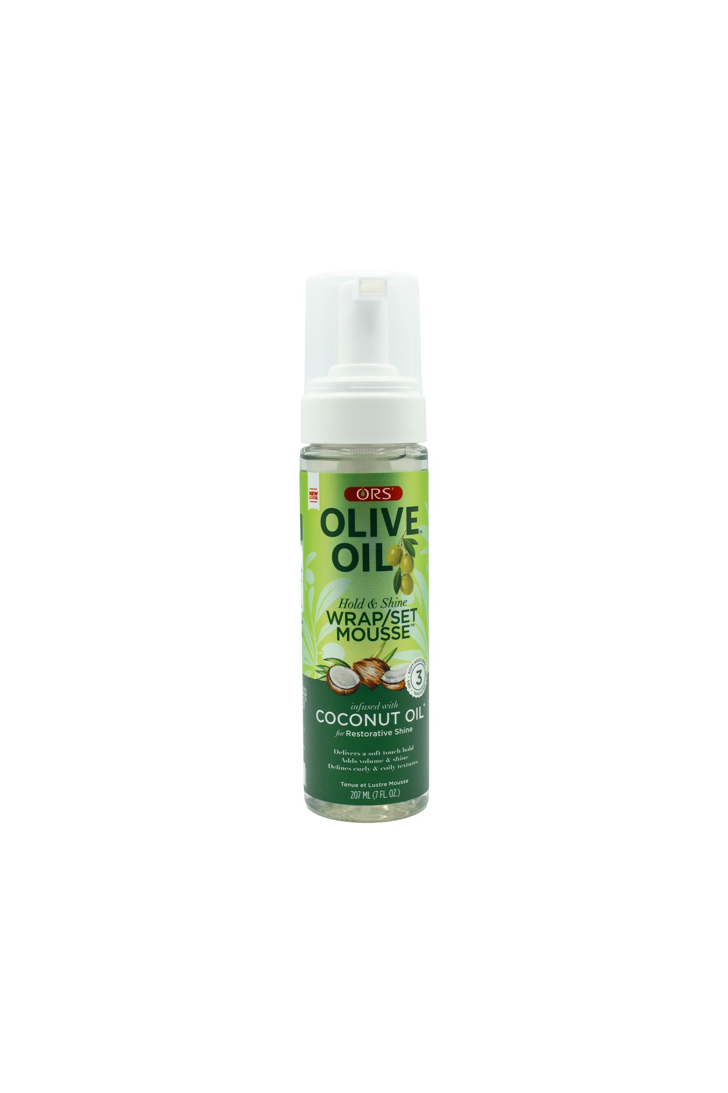 ORS Olive Oil Hold & Shine Wrap/Set Mousse – 207 ml