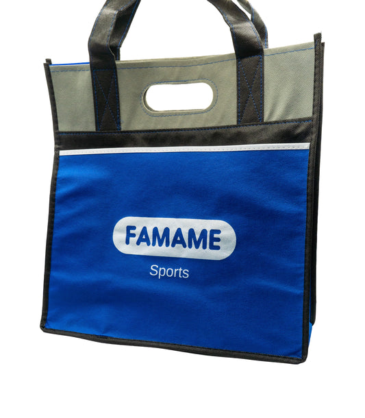 FAMAME Einkaufstasche – Sports Edition | Robuste Tragetasche in Blau & Grau